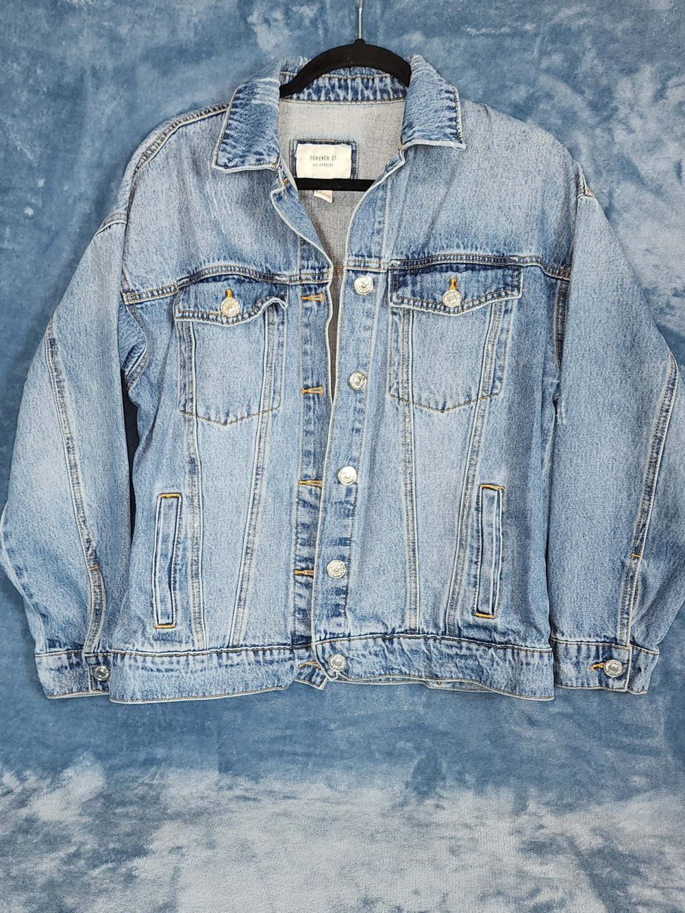 Forever 21 Light Wash Denim Jacket - Light Blue